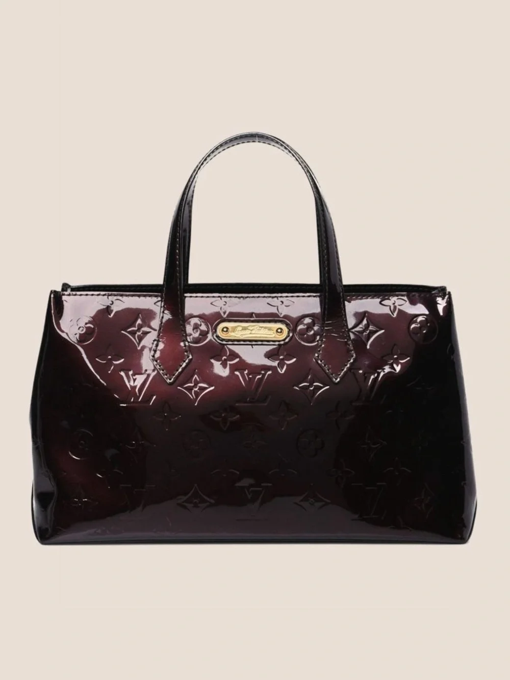 Louis Vuitton Vernis Wilshire Monogram PM Purse Shoulder Bag Amarante Top Handle